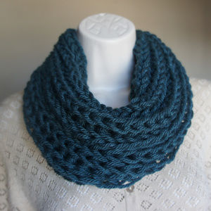 Handmade Knitted SHORT INFINITY SCARF Loop